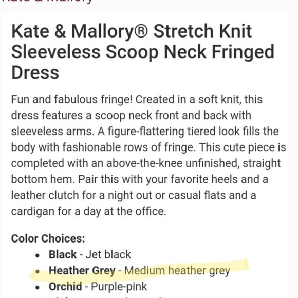 Kate and Mallory Knit Scoop Neck Fringed Hem Dress Grey - Picture 15 of 15